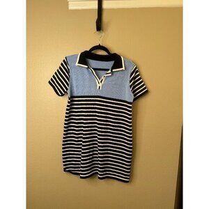 Zaful Women's‎ Polo Black Striped short sleeve collared pullover